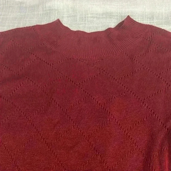 FREE PEOPLE BURGUNDY LONG SLEEVE RIBBED SWEATER BODY SUIT - Picture 4 of 6